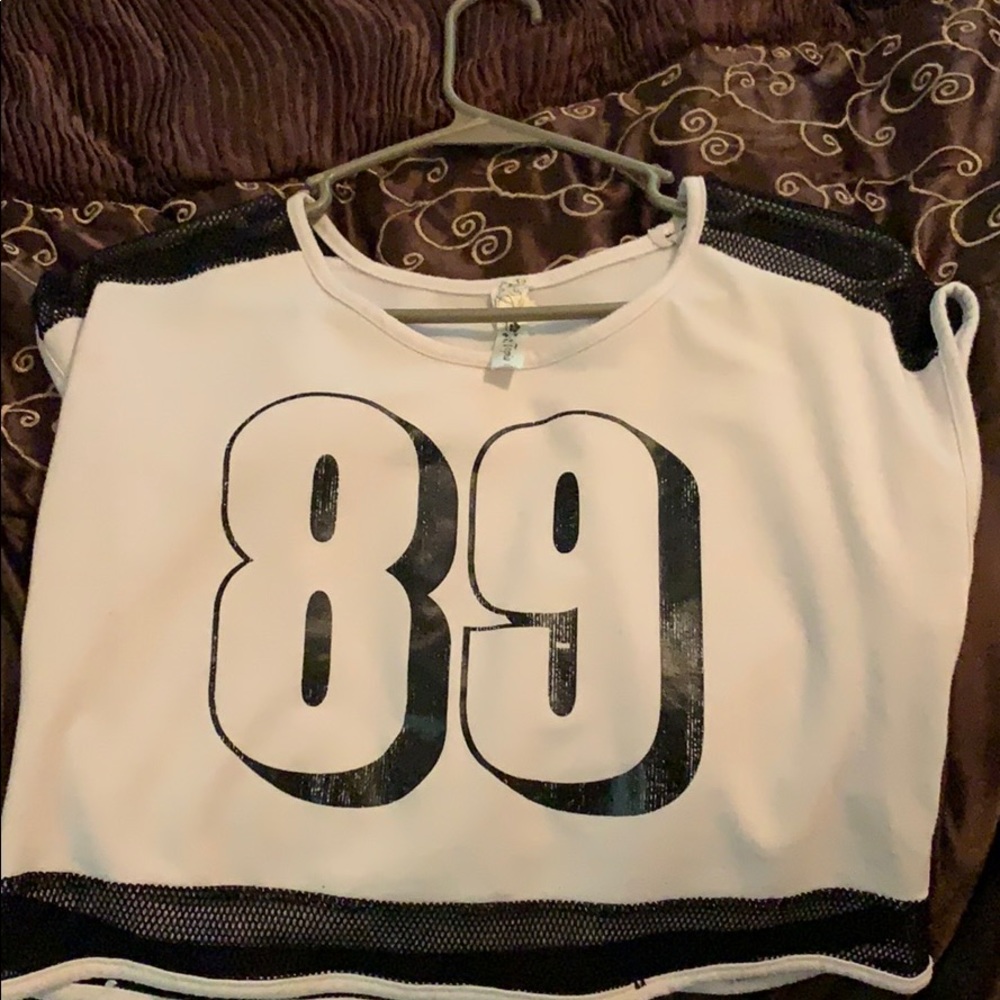 Boxy white crop top